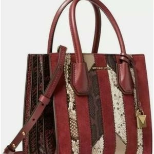 Michael Kors Mercer Medium Accordion Leather Brandy Multi/Gold Messenger